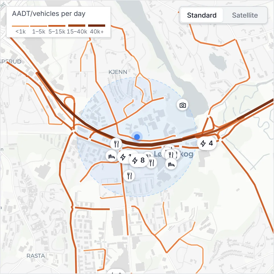 Map around the Lørenskog example site