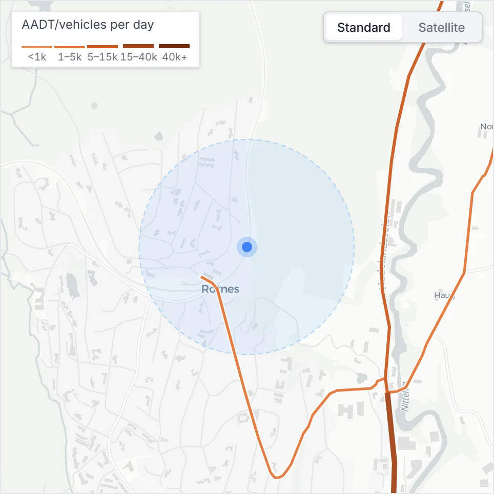 Map around the Nittedal example site